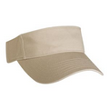 Laundered Chino Twill Visor with Hook and Loop Closure (Tan)